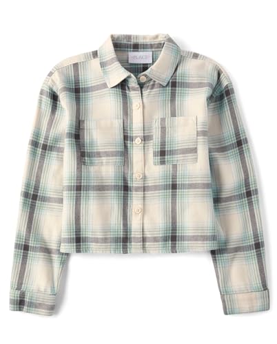 The Children's Place Girls' Long Sleeve Plaid Button Up Shirt
