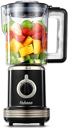 Yabano Countertop Blenders for Kitchen, Professional Electric Blender for Shakes and Smoothies, 2 Adjustable Speeds & Pulse Function, 6 Stainless Steel Blades & 50oz Jar, BPA Free, Easy to Clean