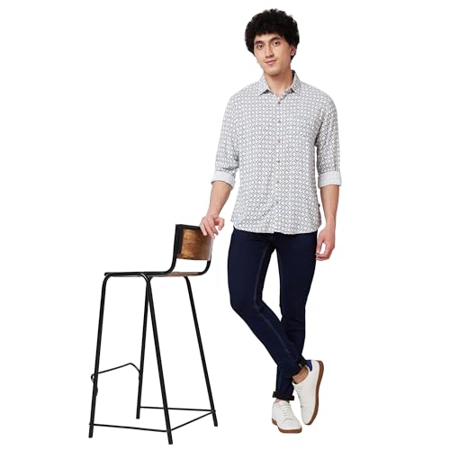 Image of Spykar Men's Regular Fit N /A Full Sleeve Printed Casual Shirts