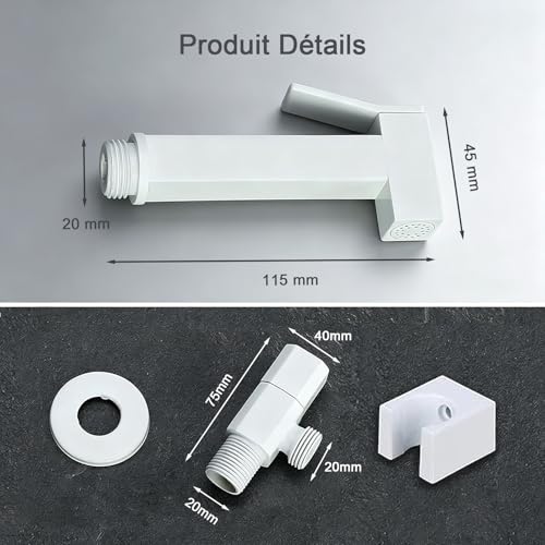 Douchette Toilette WC, Douchette WC Blanche, Laiton Douchette à Main Bidet – vue 5