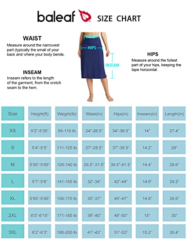 Baleaf Women'S High Waist Long Skirts Skorts Upf 50+ Modest Beach Skirts With Pockets Dark Blue L thumb #6
