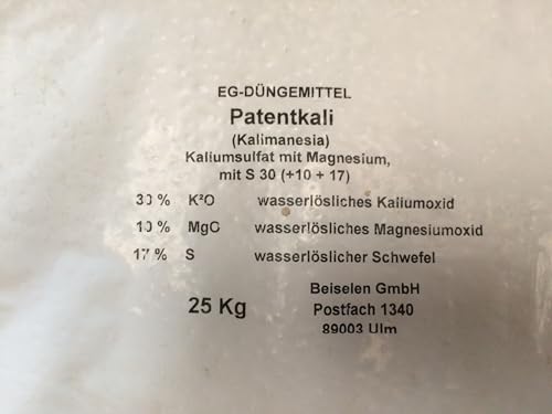 Patentkali Kalimagnesia, 25 kg, 30% wasserlösliches Kaliumoxid, 10% wasserlösliches Magnesiumoxid, 42,5% wasserlösliches Schwefeltrioxid