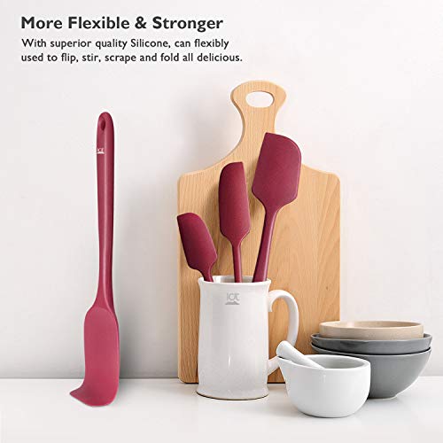 Spatula Silicone Spatula Set Spatulas Silicone Heat Resistant 600°F Rubber Spatula Seamless One Piece Non-Stick 5-Piece For Cooking Baking Mixing
