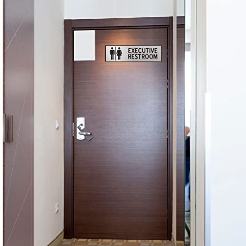 Image of CVANU 1pc Silver Acrylic EXECUTIVE RESTROOM Self-Adhesive Sign Board for Office /Hospital /Cafe Sign Board c81