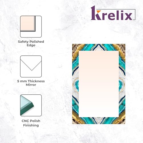 Image of KERLIX Rectangular CNC Polished Finish Wall Mirror 12x18 Inch | Frameless Modern Decorative Mirror for Bathroom, Bedroom, Living Room & Entryway