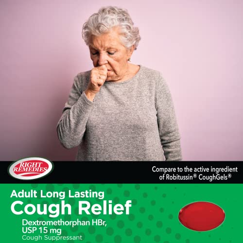 Right Remedies Cough Relief Softgels, Dextromethorphan Hbr 15Mg, Up To 8-Hour Long-Lasting, Non Drowsy Bronchial Suppressant (60 Softgels) #TOP2