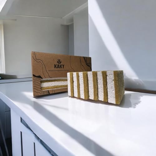 Image of Natural Compostable Kitchen Sponges KAKY 12 sponges, one Package.