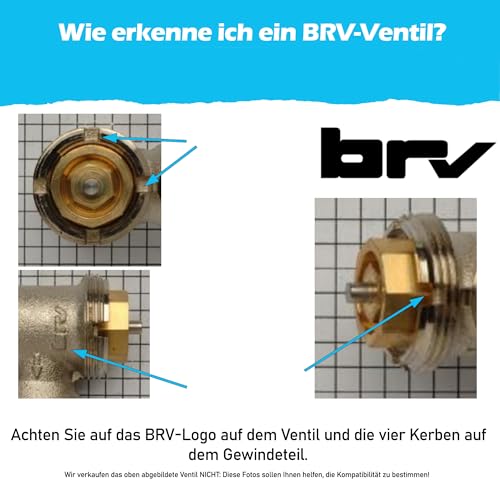 BLUMKRAFT Metalladapter für Heizkörper Bianchi, BRV, Conec, Valvex M30 x1.5 (Prototype) auf M30 x 1.5 für Thermostat/Thermostatkopf M30x1.5 männlich