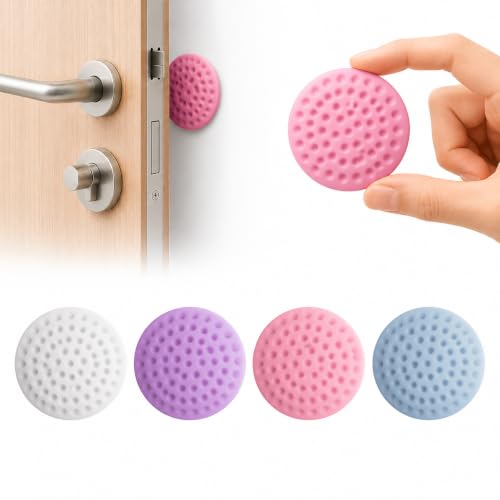 Image of Nibbler Door Handle Wall Protector, Soft Silicone Stopper with Strong Adhesive, Anti-Collision Door Knob Bumper, Protects Walls from Damage, Fits Glass, Wood, Metal, Ceramic & Wallpaper (Pack of 4)