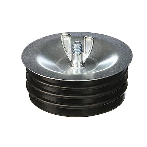 Lizusidtsy 4 Inch Drain Cleaning Cover Utility Expansion Pipe Plug Sewer Pipe Plug Fits Most Pipes Water Pipe Plug Expansion Tube Plug, Silver & Black