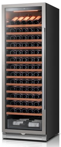 Image of Ca'Lefort 24 Inch Wine Fridge, 166 Bottle Wine Cooler Refrigerator | 69-Inch Tall Wine Cellar, Quiet Inverter Compressor, 40-65F Temperature Control, Display Shelf, Glide-Out Shelves & Drawer