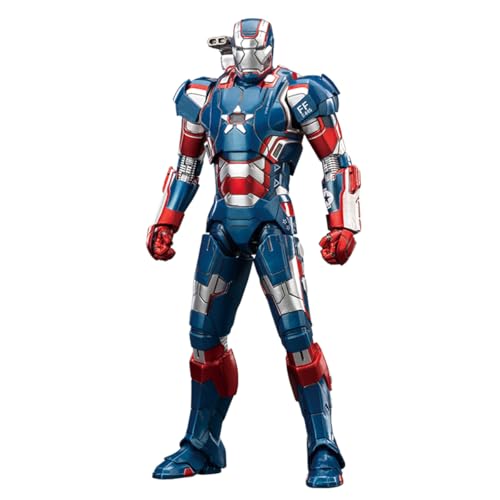 HiPlay ZD Toys Collectible Figure Full Set: Anniversary Series Non-Luminous Version: War Machine Patriot 1.0 (1906-52), 1:10 Scale Miniature Action Figurine BFGZZJQAGZ