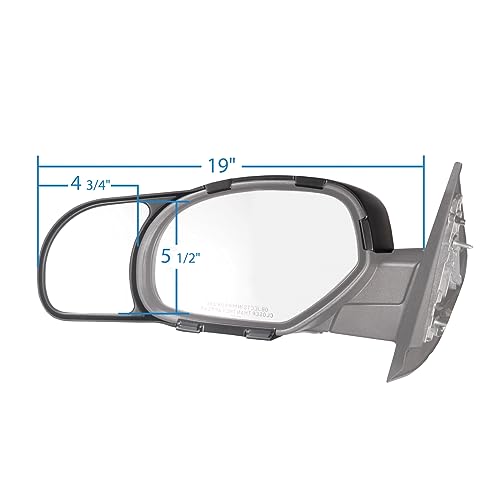 K SOURCE Snap & Zap 80900 Custom Fit Towing Mirror for 2007-2014 Escalade, Silverado 2500, 3500, Suburban, Tahoe, Sierra 2500, 3500, Yukon, 2007-2013 Avalanche, Silverado 1500, Sierra 1500, 2009-2013 Sierra/ Silverado Hybrid,Patented by Fit System - Image 2