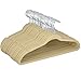Produktbild SOLIESCH Kleiderbügel, SAMT, 50 Stück, 0,6 cm dick, Anzugbügel, Jackenbügel mit Rutschfester Oberfläche, 360° drehbarer Haken,Antirutsch,Beige