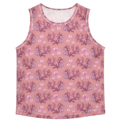 Baby Boys Sleeveless Tank Top Pearls Coral Toddler Athletic Vest 3-10T