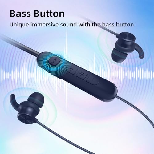 Image of UN1QUE Wireless Earphones Bluetooth In Ear Neckband -24 Hours Playtime,Adjust Eq Bass,Magnetic Instant Connection,20 Mins Charge -Ergonomic Neckband With Mic,Type-C Charging,Ipx5 Waterproof(Blue)