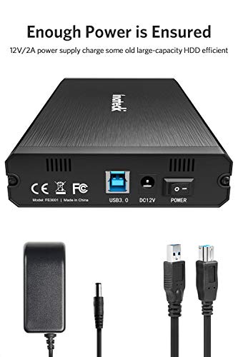 Boîtier disque dur 3,5 pouces externe USB 3.0 SATA pour SSD et HDD aluminium