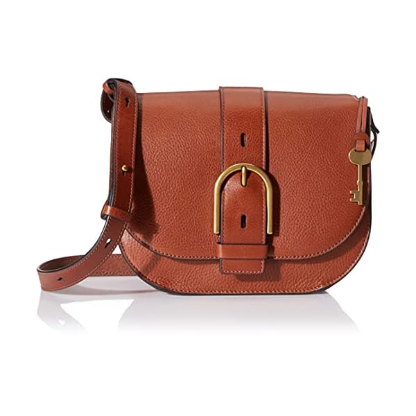 Fossil-Womens-Wiley-Leather-Saddle-Bag-Crossbody-Purse-Handbag Fossil womens Crossbody, Brown, 8.75 L x 3.5 W 7 US
