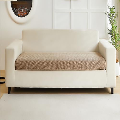 Yoovat Couch Cushion Covers for Sofa Couch Covers Wear-Resistant Universal Sofa Cover Washable Stretch for Sectional Slipcovers (Texture-Light Coffee,Large Double Seat Cover)
