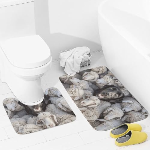 Tapis de bain doux lot de 2 en microfibre antidérapant forme U - 2