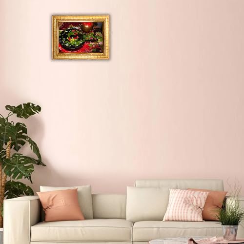 Image of Hawai Lord Baidyanath Jyotirlinga Home Decor Worship Use Wall Hanging Wooden Photo Frame, 8.5x7 inch, SFDI294 GLD FRM GRP