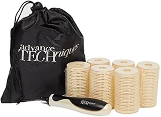 8 Piece 40mm Hair Rollers Set, Self Holding Hairdressing Curlers Gripping & Sticky With Handle & Travel Bag