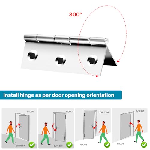 Image of Stainless Steel 3 in Hinges for Door Window Wooden Box, 12 Pack