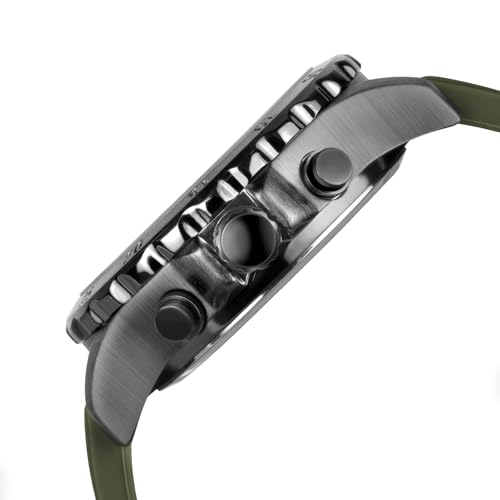 Image of PINDOWS Watch for Men Big Dial Analog Digital Black Silicone Sport Multifunction Luminous LED Dial Waterproof Watches Fashion Wristwatches