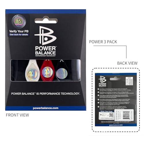 Power Balance The Original Genuine Performance Sports Wristband Bracelet, 3 Pack Bangles, Safe Waterproof Lightweight Durable, Size of S+S+M（S 17CM/M 19.0CM3