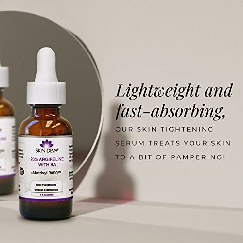 Skin Deva 20% Argireline Serum With Matrixyl 3000 Pure Hyaluronic Acid Serum For Face Deep Wrinkle Reducer Anti Aging Tones Skin And Stimulates Collagen Peptides Serum For Face #TOP3