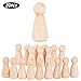 Produktbild JNCH 20 STK Holzfiguren Mädchen Dekoration DIY Figuren Deko zum Basteln Holz Puppen Holzpuppen zum Bemalen Kegel Figurenkegel Holzkegel