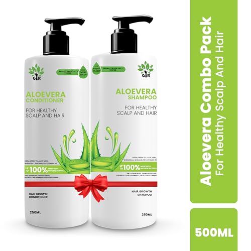 Image of GIR Aloe Vera Shampoo - 250 ML & Conditioner -250 ML- for Silky Smooth Hair & Scalp Nourishment - Combo Pack