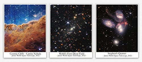 Poster James Webb Telescope Cosmic Cliffs et Carina Nebula - Panneau Mural Decoratif A3