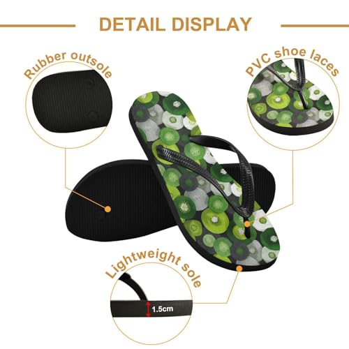 Flip Flop Sandals Sliced Kiwi Print for Women Men Beach Outdoor XS3
