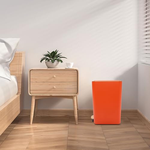 Caneca de basura rectangular 12L con pedal naranja miniatura 4