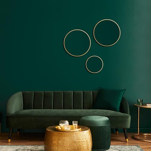 Talos Picasso Gold Espejo de 40 cm de diámetro, Marco de Aluminio, Espejo Redondo para un Ambiente Elegante, Elegante Espejo de Pared Que combina funcionalidad y diseño.