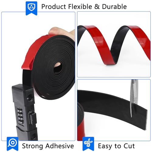 Image of WochiTV Adhesive Solid Rubber Strips, 1 inch Wide x 1 /16 inch Thick x 360 inch Long Self Stick Black Neoprene Rubber Rolls Perfect for DIY Insulation Cushion Gasket, Sealing, Liner, Weather Striping