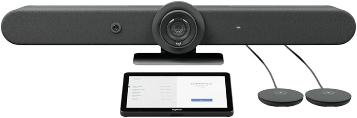 Logitech Rally Bar 4K Ultra HD All-in-One Video Conference Camera with 10.1" Tap Cat5e Touch Controller and 2x Mic Pods, TAA Compliant