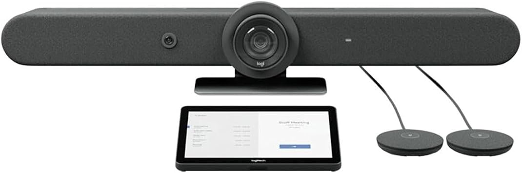 Logitech Rally Bar Room Kit, 4K PTZ Video Conferencing System with Beamforming Microphones for Medium to Large Rooms
