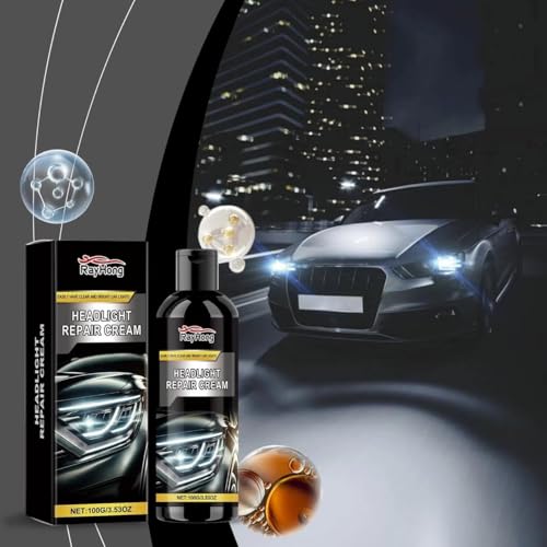 Image of Car Headlight Restoration Kit - Clears Scratches, Dirt & Oxidation for Crystal Clear Headlights, Easy to Apply, Long-Lasting Shine,100ml Cleaner with Sponge & Cloth