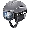 Odoland Kit di Casco Sci con Maschera Sci, Casco Snowboard con Occhiali Sci per Uomini Donne e Giovani, Unisex Casco Antiurto e Antivento, Set di Casco per Sport Invernali