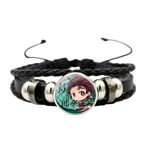 New 2026 Figures Bracelet Tanjiro Nidouzi Zenizu Mini Action Figure Art Photo Charm Leather Bracelets For Fans Gift Jewelry Fashion Accessories Creative