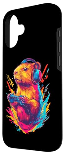 Capybara Gamer | Funny Capybara Graphic | Jeu vidéo Gamer Coque pour iPhone 16 – vue 2