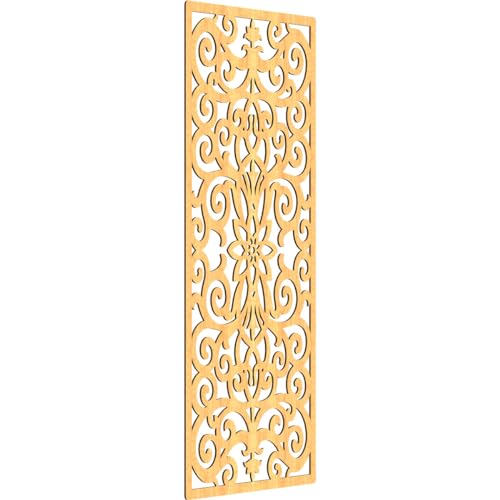 Image of Buel Decorative Pierced Fretwork Wood Wall Panels, 33 3 /8 inchW x 84 3 /8 inchH x 3 /8 inchT, Cherry