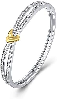 Angelady Bracelets for Women, Jewellery 925 Sterling Silver Bracelet Ladies Love Heart Bracelets Jewellery Valentines Gifts for Her Women Wife Mum