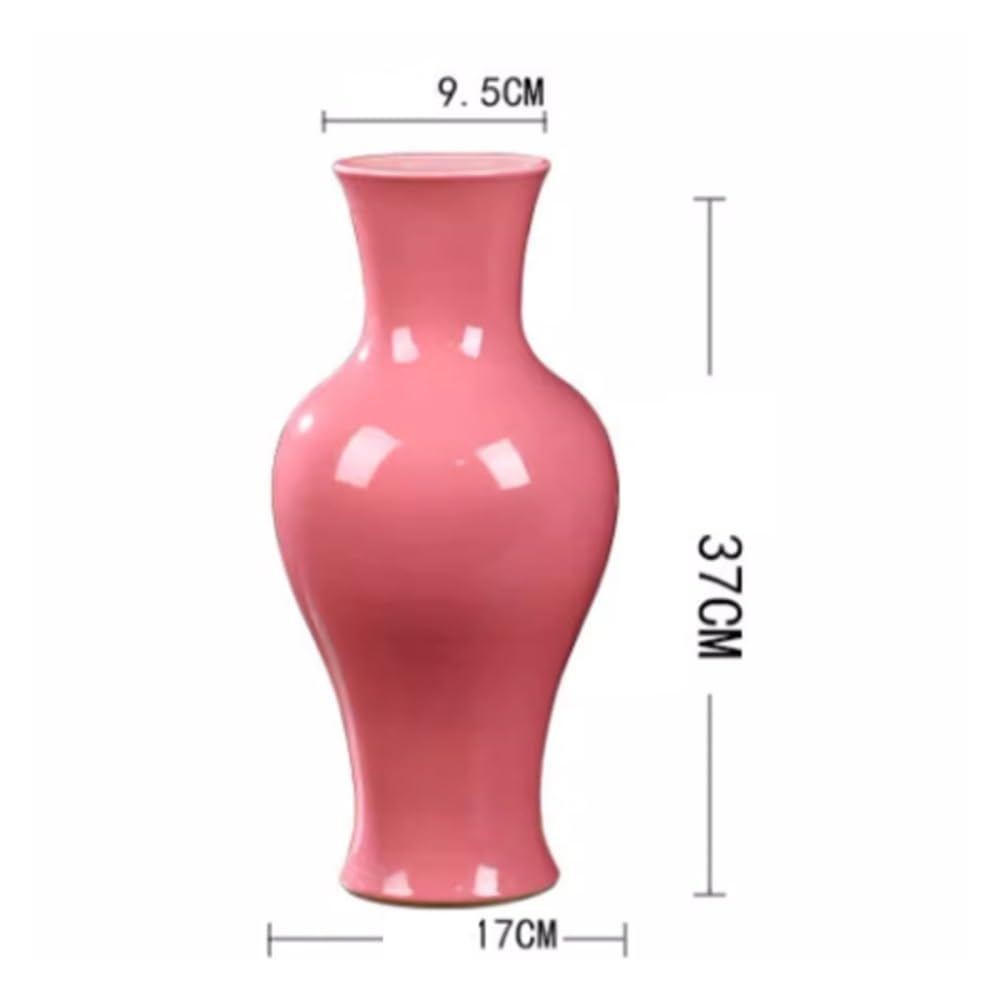 Wazon na kwiaty Ceramiczny wazon – różowy wystrój domu, wkład do kwiatów, chińska ozdoba do salonu(Green)
