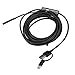 Focket HD Borescope, 5.5mm IP67 Waterproof USB Endoscope Camera with 6 Lights, Industrial Snake Camera for Pipe Inspection, Compatible with Phone, for Windows (5M)