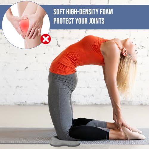 Image of Yoga Knee Pads 2 Pack, Foam Kneeling Cushions - Non-Slip Pilates Knee Pad Cushion & Wrist Support - Portable Workout Knee Pads for Meditation, Kneeling, Balance, Floor, Pilates,Yoga