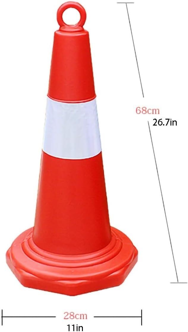 Cône de signalisation routière en Plastique, cône avec poignée et Bandes réfléchissantes