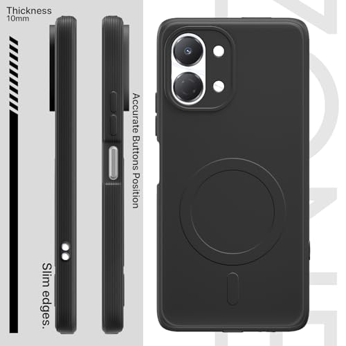 Image of Pikkme Back Cover for Tecno Spark Go 3 Soft Matte Silicone Mag-Safe Design (Mag-Safe Not Support) Camera Protection | Slim Fit Bumper Cover (Black)